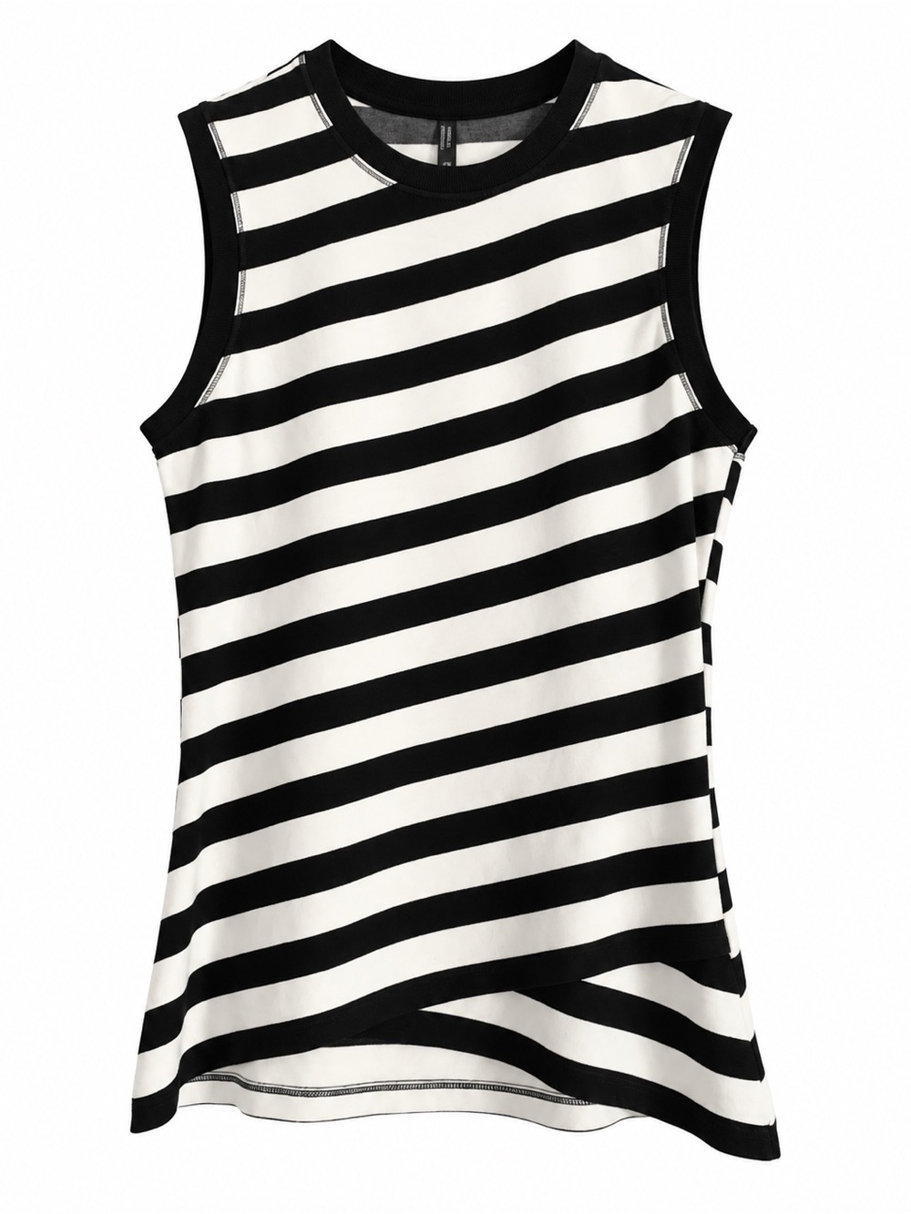 Karen Millen Black and White Striped Sleeveless Tank